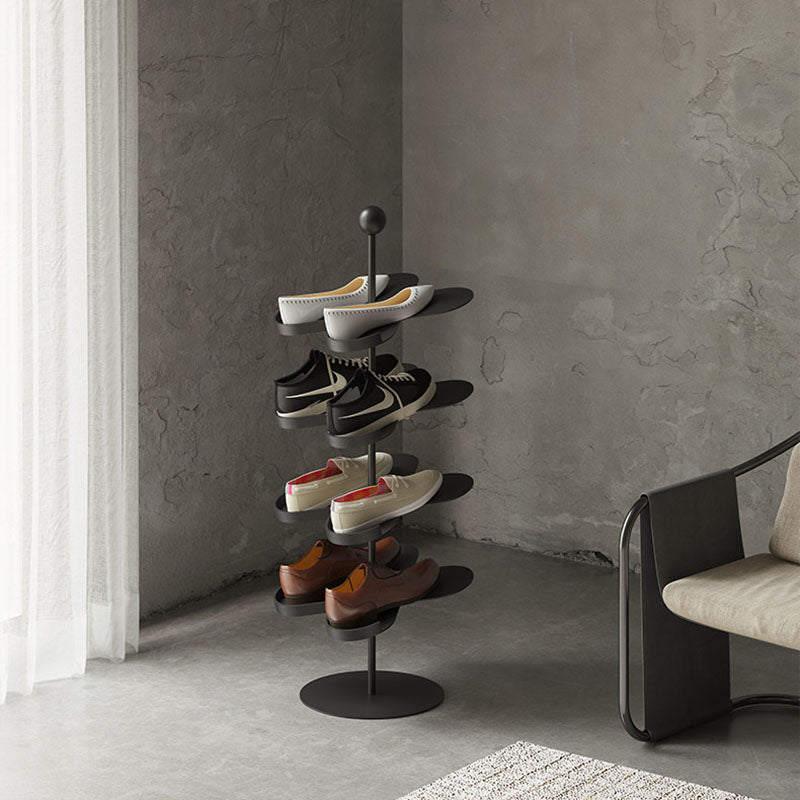 Modern Minimalist Cold-Rolled Steel Space-Saving Decorative Polygonal Plum Blossom-Shaped Shoe Storage 4/6 Tiers For Entryway