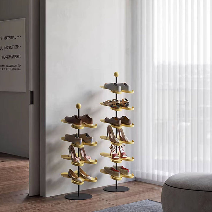 Modern Minimalist Cold-Rolled Steel Space-Saving Decorative Polygonal Plum Blossom-Shaped Shoe Storage 4/6 Tiers For Entryway