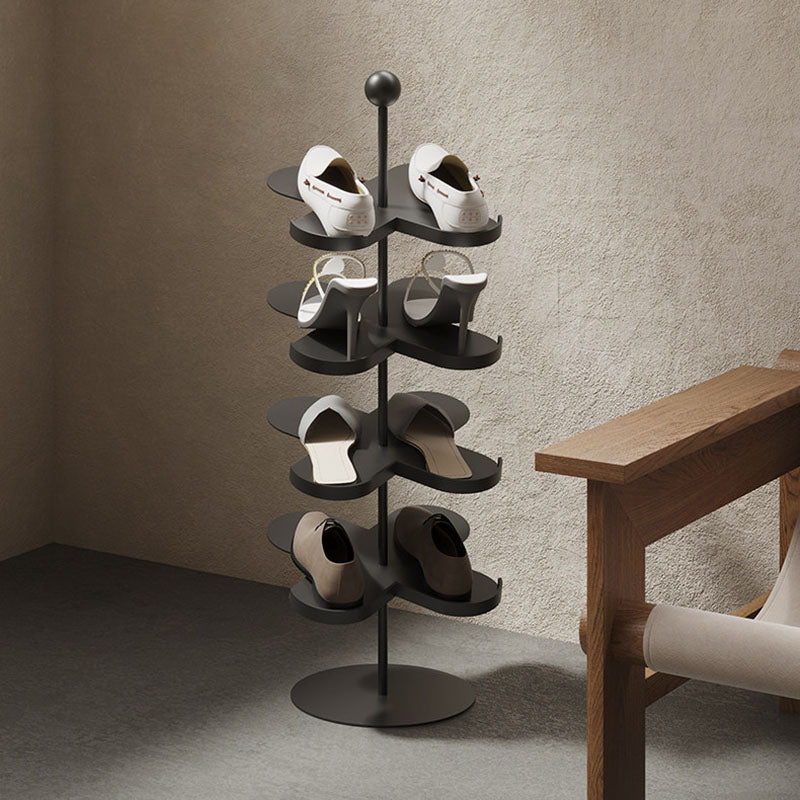 Modern Minimalist Cold-Rolled Steel Space-Saving Decorative Polygonal Plum Blossom-Shaped Shoe Storage 4/6 Tiers For Entryway