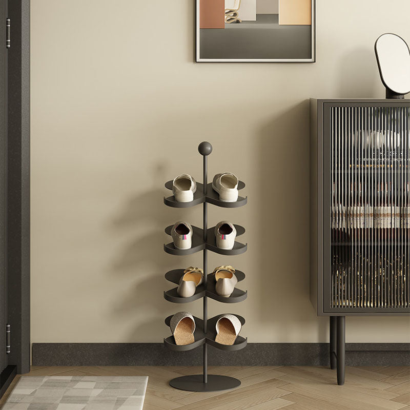Modern Minimalist Cold-Rolled Steel Space-Saving Decorative Polygonal Plum Blossom-Shaped Shoe Storage 4/6 Tiers For Entryway