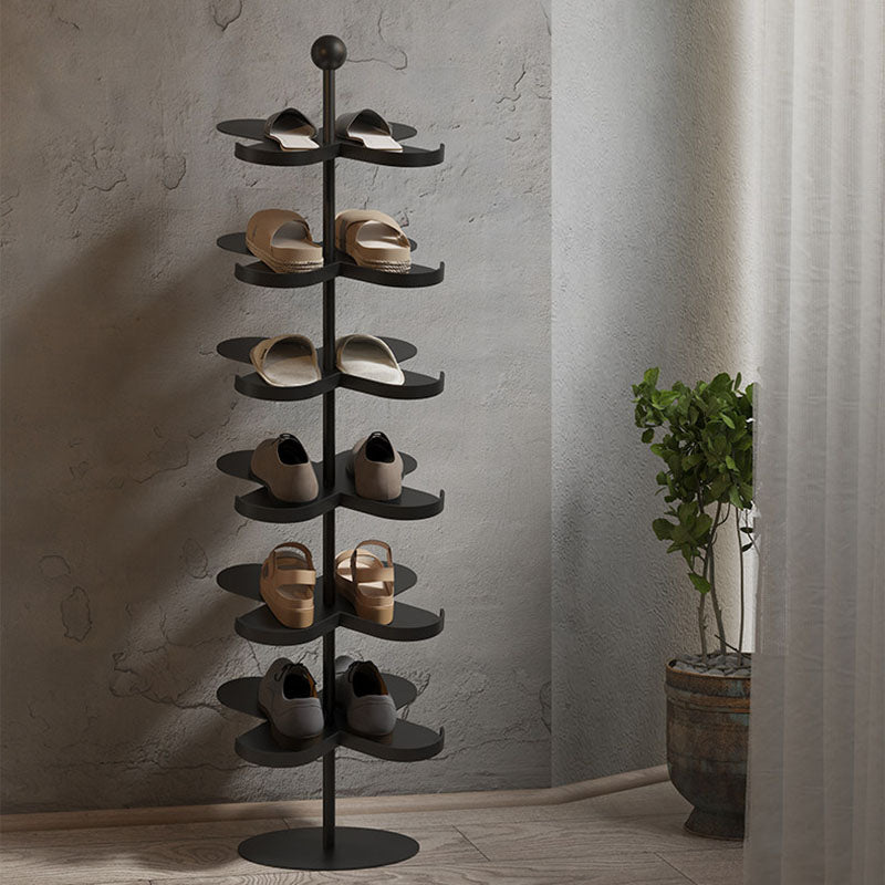 Modern Minimalist Cold-Rolled Steel Space-Saving Decorative Polygonal Plum Blossom-Shaped Shoe Storage 4/6 Tiers For Entryway