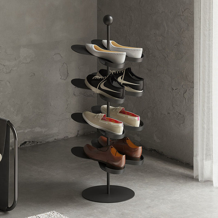 Modern Minimalist Cold-Rolled Steel Space-Saving Decorative Polygonal Plum Blossom-Shaped Shoe Storage 4/6 Tiers For Entryway