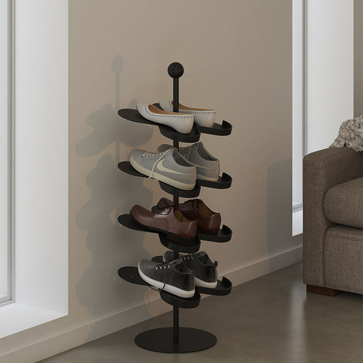 Modern Minimalist Cold-Rolled Steel Space-Saving Decorative Polygonal Plum Blossom-Shaped Shoe Storage 4/6 Tiers For Entryway