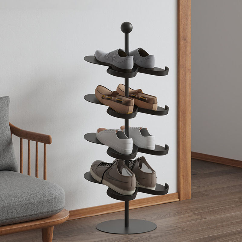Modern Minimalist Cold-Rolled Steel Space-Saving Decorative Polygonal Plum Blossom-Shaped Shoe Storage 4/6 Tiers For Entryway