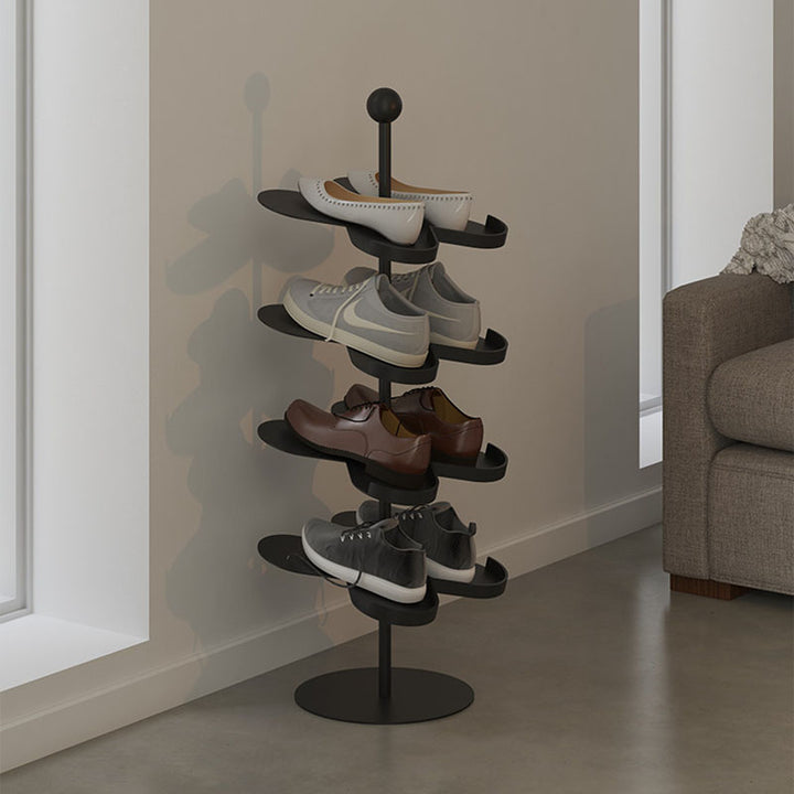 Modern Minimalist Cold-Rolled Steel Space-Saving Decorative Polygonal Plum Blossom-Shaped Shoe Storage 4/6 Tiers For Entryway