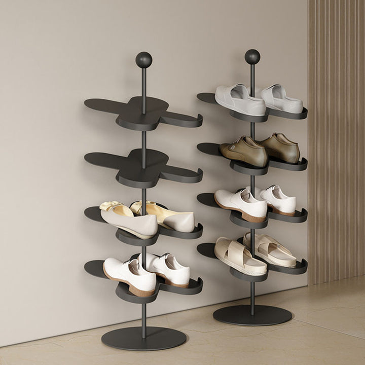 Modern Minimalist Cold-Rolled Steel Space-Saving Decorative Polygonal Plum Blossom-Shaped Shoe Storage 4/6 Tiers For Entryway