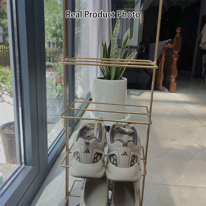Modern Minimalist Iron Space-Saving Rectangular Shoe Storage 6-Tier For Entryways