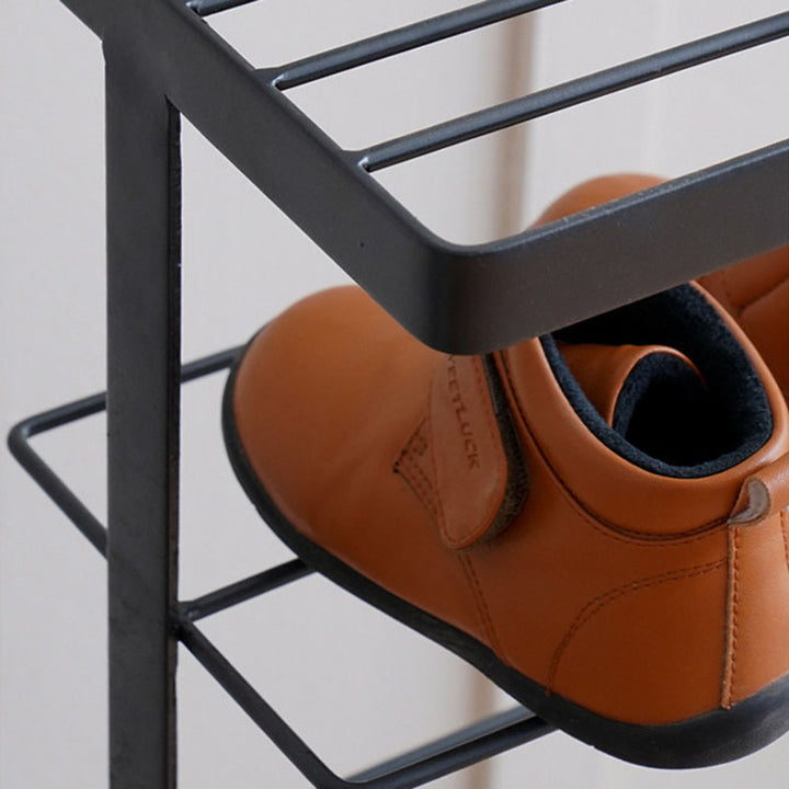 Modern Minimalist Iron Space-Saving Rectangular Shoe Storage 6-Tier For Entryways