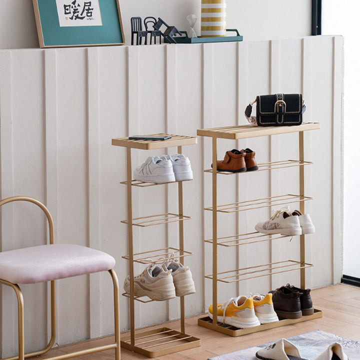 Modern Minimalist Iron Space-Saving Rectangular Shoe Storage 6-Tier For Entryways