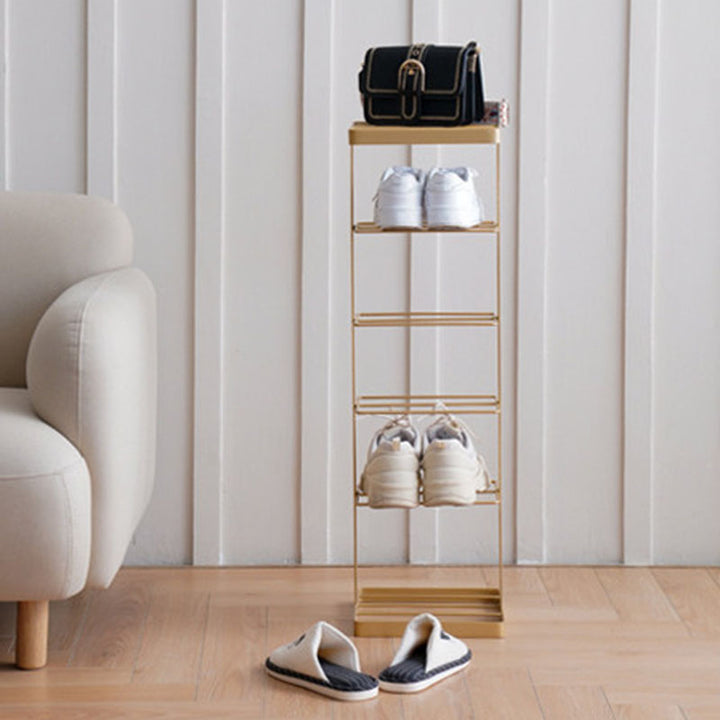 Modern Minimalist Iron Space-Saving Rectangular Shoe Storage 6-Tier For Entryways