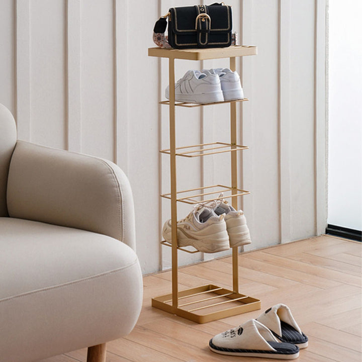 Modern Minimalist Iron Space-Saving Rectangular Shoe Storage 6-Tier For Entryways