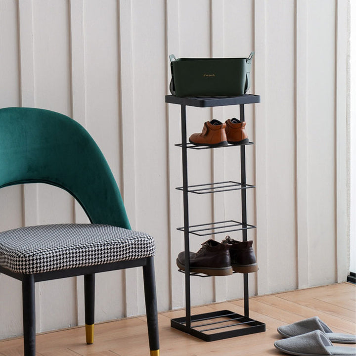 Modern Minimalist Iron Space-Saving Rectangular Shoe Storage 6-Tier For Entryways