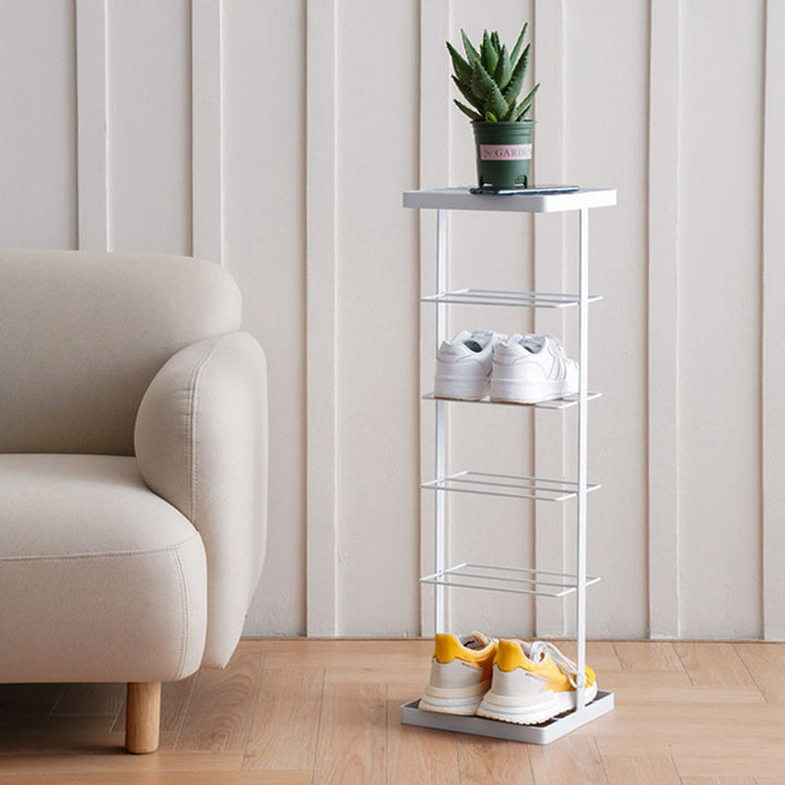 Modern Minimalist Iron Space-Saving Rectangular Shoe Storage 6-Tier For Entryways