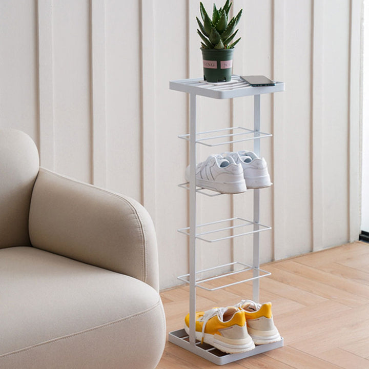Modern Minimalist Iron Space-Saving Rectangular Shoe Storage 6-Tier For Entryways