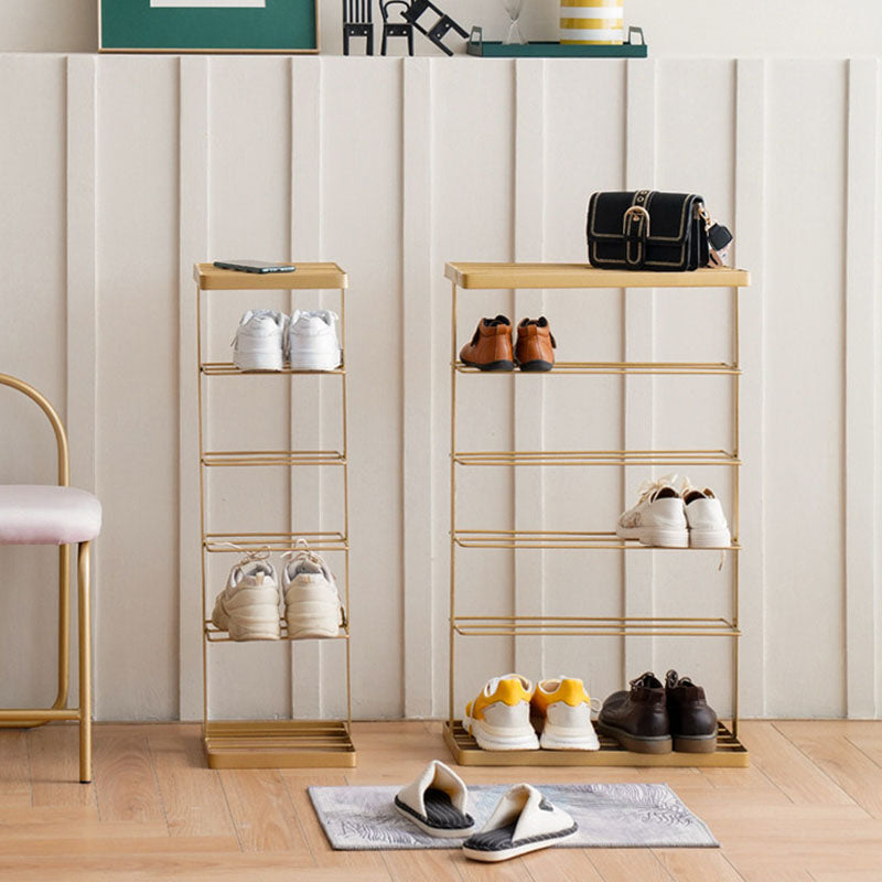 Modern Minimalist Iron Space-Saving Rectangular Shoe Storage 6-Tier For Entryways