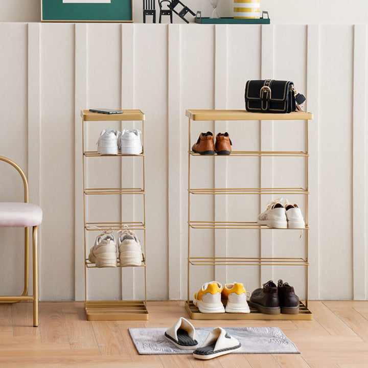 Modern Minimalist Iron Space-Saving Rectangular Shoe Storage 6-Tier For Entryways