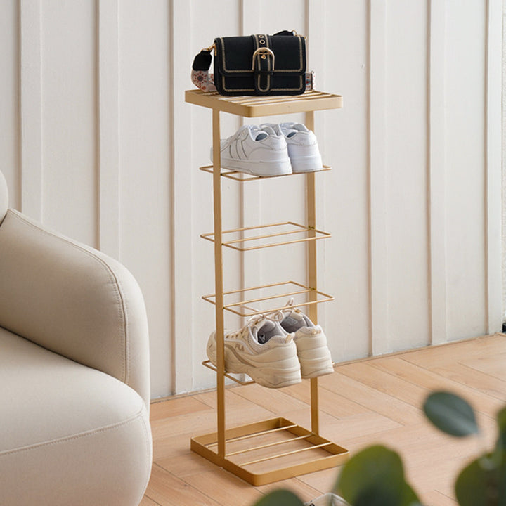 Modern Minimalist Iron Space-Saving Rectangular Shoe Storage 6-Tier For Entryways