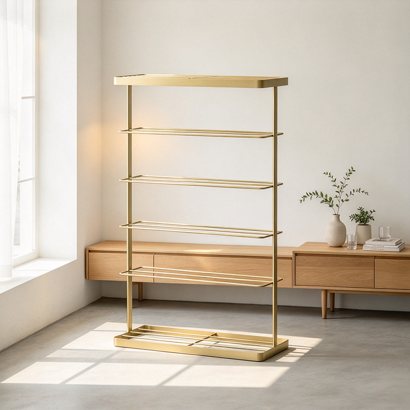 Modern Minimalist Iron Space-Saving Rectangular Shoe Storage 6-Tier For Entryways