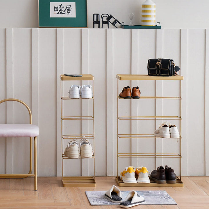 Modern Minimalist Iron Space-Saving Rectangular Shoe Storage 6-Tier For Entryways