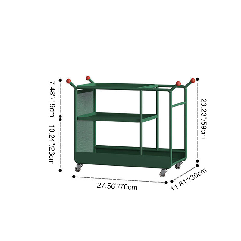 Modern Minimalist Cold-Rolled Steel Rotating Space-Saving Rectangular Storage Shelf 3-Tier For Living Room