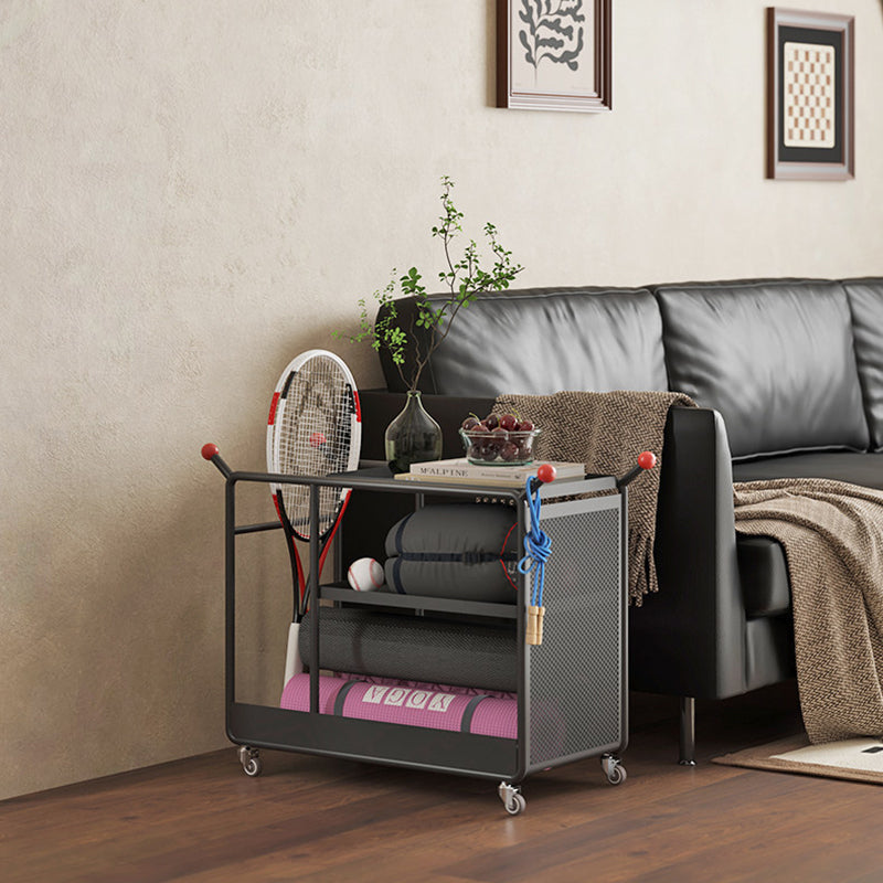 Modern Minimalist Cold-Rolled Steel Rotating Space-Saving Rectangular Storage Shelf 3-Tier For Living Room