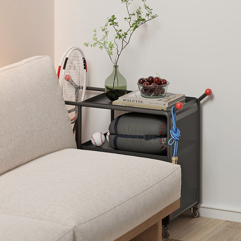 Modern Minimalist Cold-Rolled Steel Rotating Space-Saving Rectangular Storage Shelf 3-Tier For Living Room