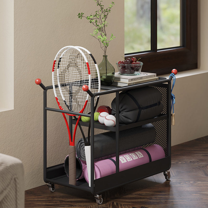 Modern Minimalist Cold-Rolled Steel Rotating Space-Saving Rectangular Storage Shelf 3-Tier For Living Room