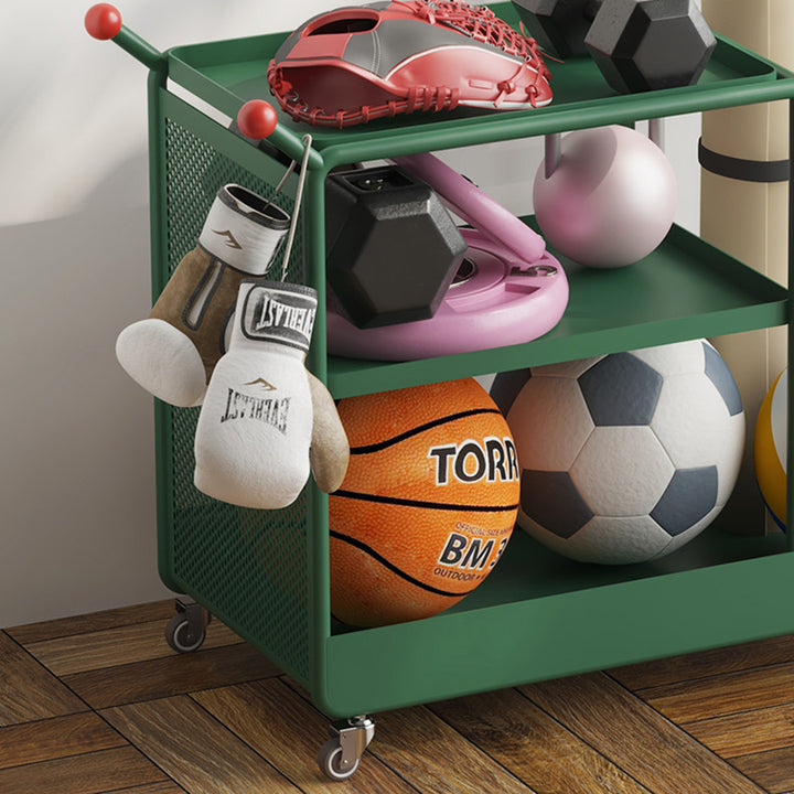 Modern Minimalist Cold-Rolled Steel Rotating Space-Saving Rectangular Storage Shelf 3-Tier For Living Room