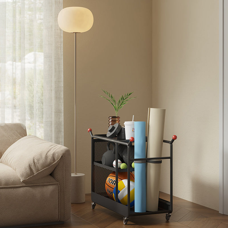 Modern Minimalist Cold-Rolled Steel Rotating Space-Saving Rectangular Storage Shelf 3-Tier For Living Room