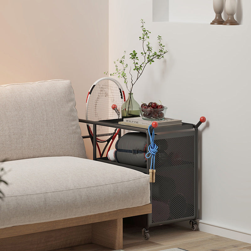 Modern Minimalist Cold-Rolled Steel Rotating Space-Saving Rectangular Storage Shelf 3-Tier For Living Room