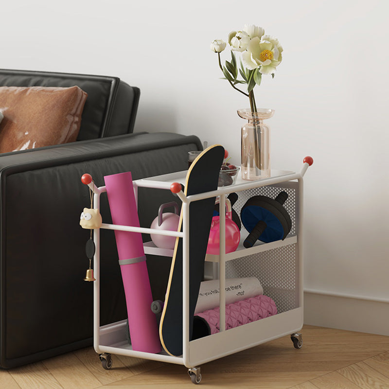Modern Minimalist Cold-Rolled Steel Rotating Space-Saving Rectangular Storage Shelf 3-Tier For Living Room