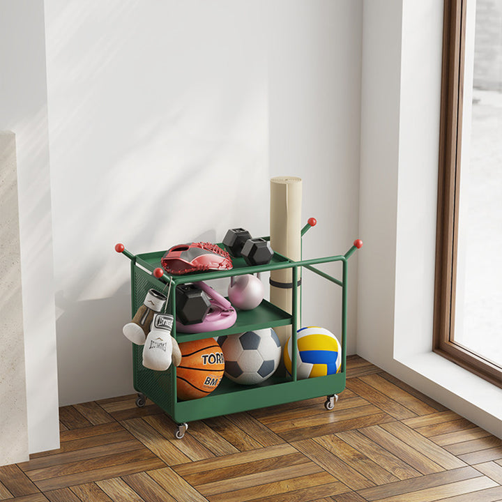 Modern Minimalist Cold-Rolled Steel Rotating Space-Saving Rectangular Storage Shelf 3-Tier For Living Room