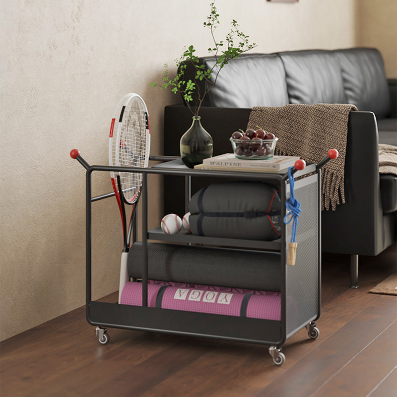 Modern Minimalist Cold-Rolled Steel Rotating Space-Saving Rectangular Storage Shelf 3-Tier For Living Room