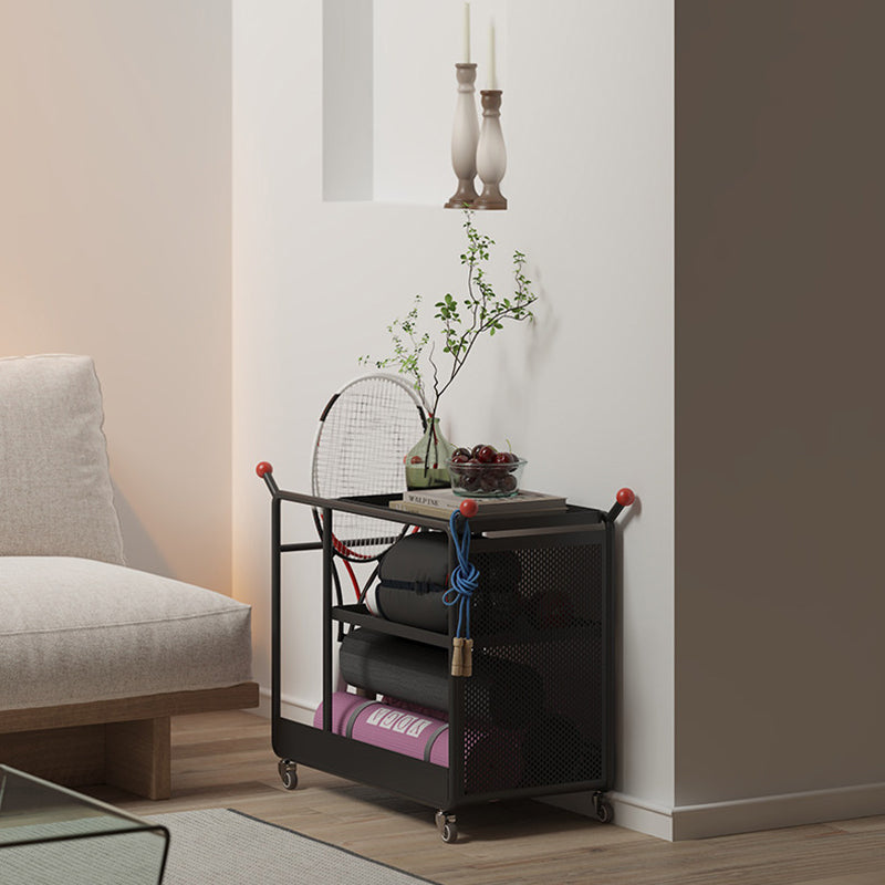 Modern Minimalist Cold-Rolled Steel Rotating Space-Saving Rectangular Storage Shelf 3-Tier For Living Room