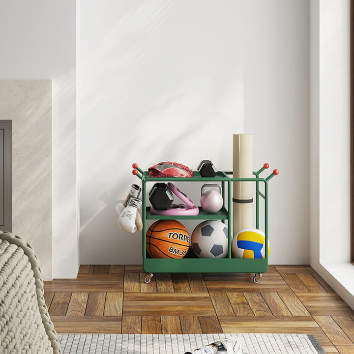 Modern Minimalist Cold-Rolled Steel Rotating Space-Saving Rectangular Storage Shelf 3-Tier For Living Room
