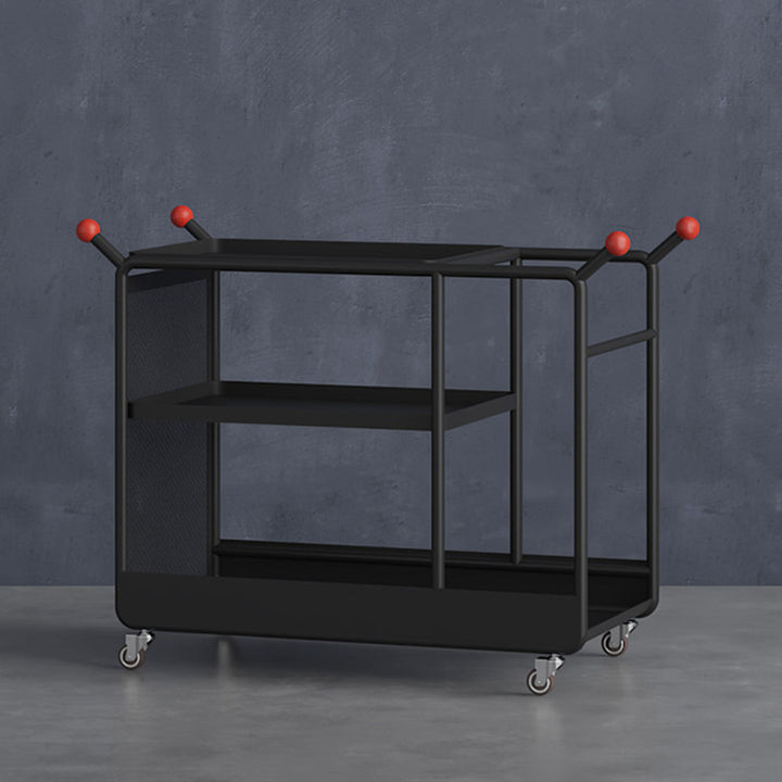 Modern Minimalist Cold-Rolled Steel Rotating Space-Saving Rectangular Storage Shelf 3-Tier For Living Room