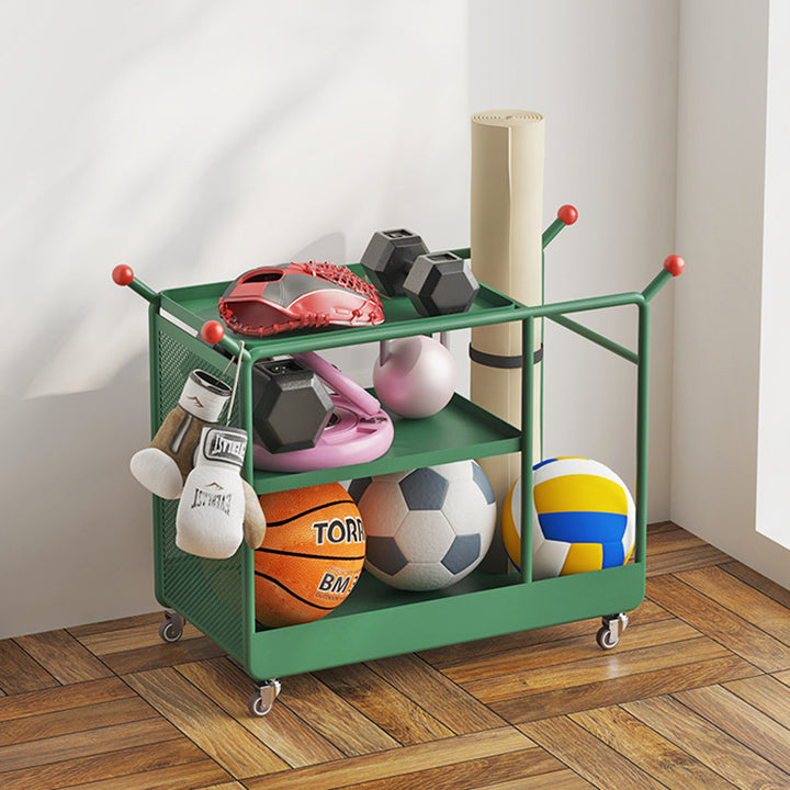 Modern Minimalist Cold-Rolled Steel Rotating Space-Saving Rectangular Storage Shelf 3-Tier For Living Room