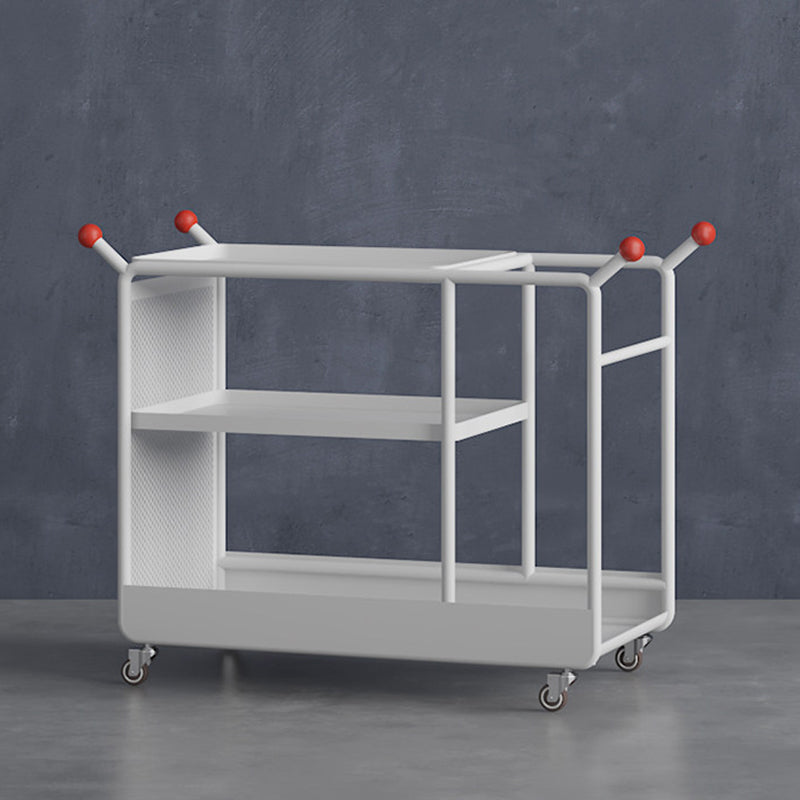 Modern Minimalist Cold-Rolled Steel Rotating Space-Saving Rectangular Storage Shelf 3-Tier For Living Room