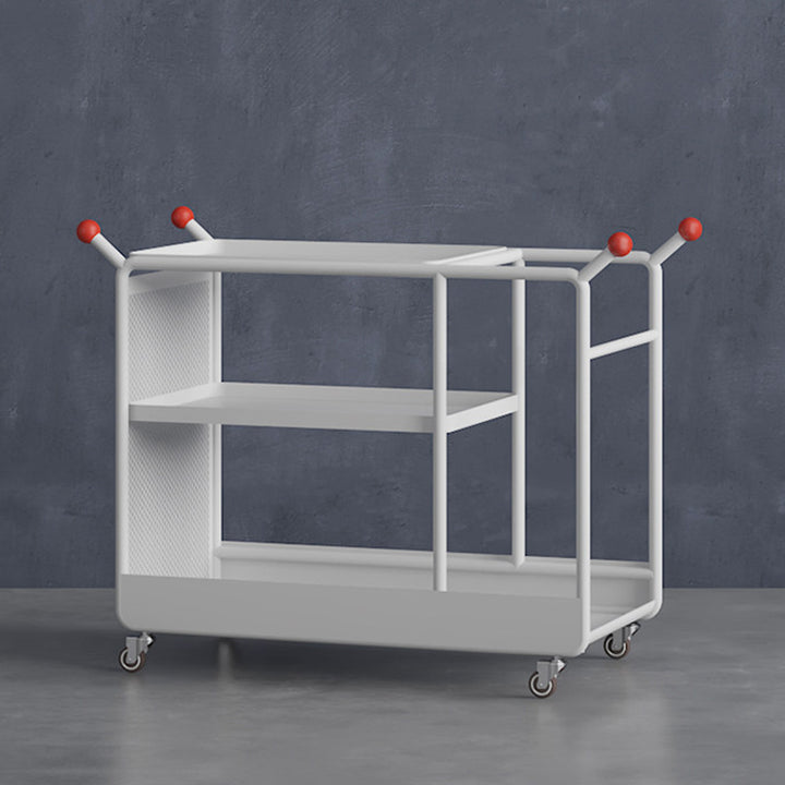 Modern Minimalist Cold-Rolled Steel Rotating Space-Saving Rectangular Storage Shelf 3-Tier For Living Room