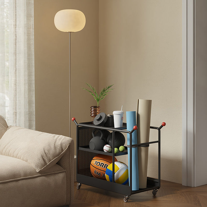 Modern Minimalist Cold-Rolled Steel Rotating Space-Saving Rectangular Storage Shelf 3-Tier For Living Room