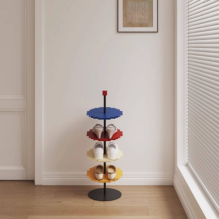 Modern Minimalist Iron Decorative Space-Saving Mosaic-Shaped Shoe Storage 4-Tier For Entryways