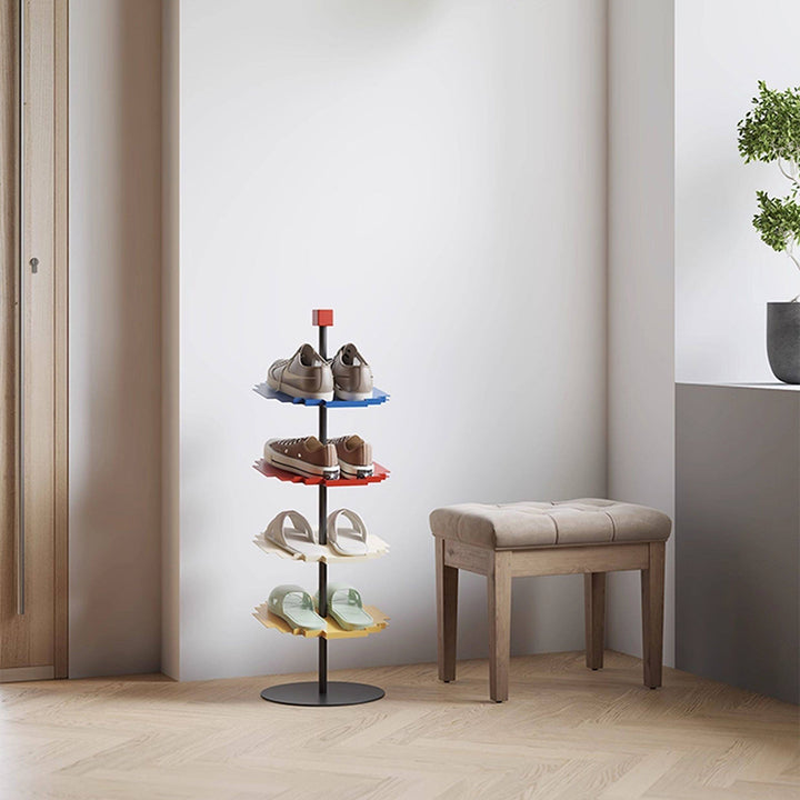 Modern Minimalist Iron Decorative Space-Saving Mosaic-Shaped Shoe Storage 4-Tier For Entryways