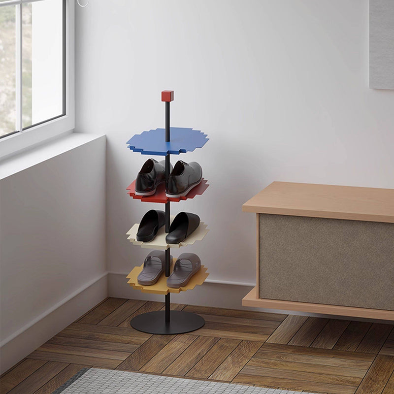 Modern Minimalist Iron Decorative Space-Saving Mosaic-Shaped Shoe Storage 4-Tier For Entryways