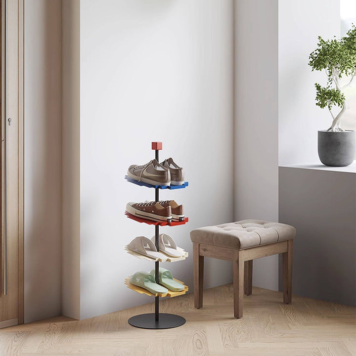 Modern Minimalist Iron Decorative Space-Saving Mosaic-Shaped Shoe Storage 4-Tier For Entryways