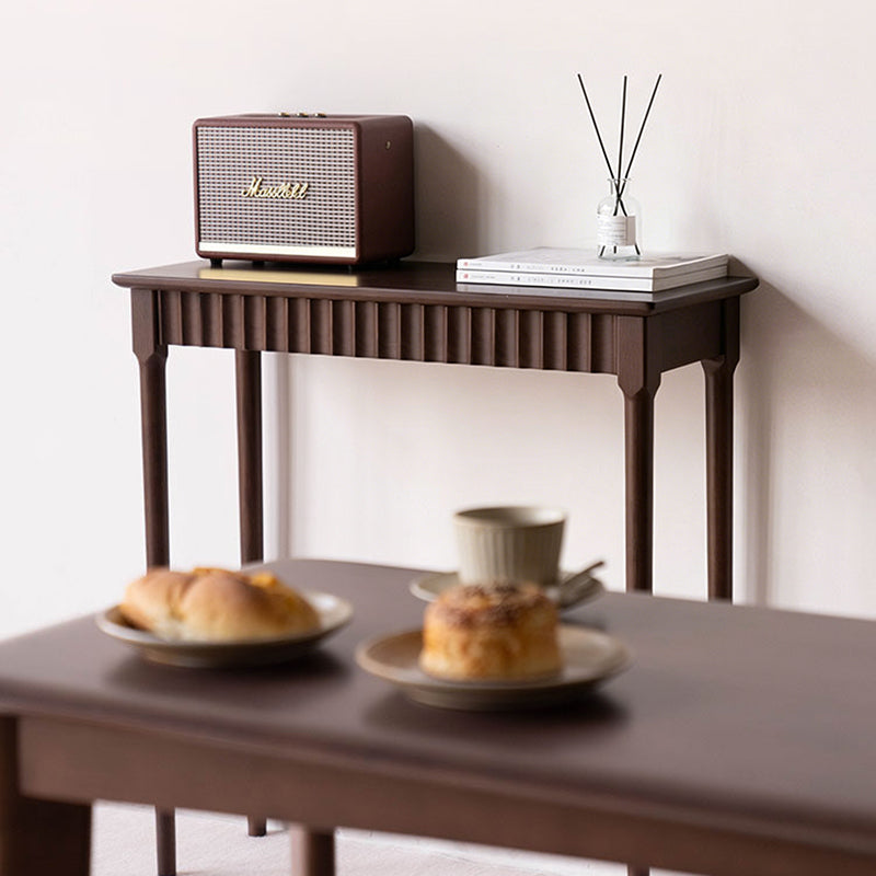 Modern Mid-century Maple Wood Decorative Rectangular Console Table 1-Drawer For Entryways