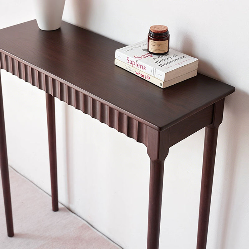 Modern Mid-century Maple Wood Decorative Rectangular Console Table 1-Drawer For Entryways
