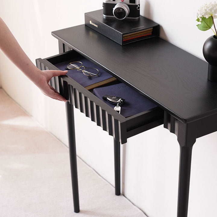 Modern Mid-century Maple Wood Decorative Rectangular Console Table 1-Drawer For Entryways