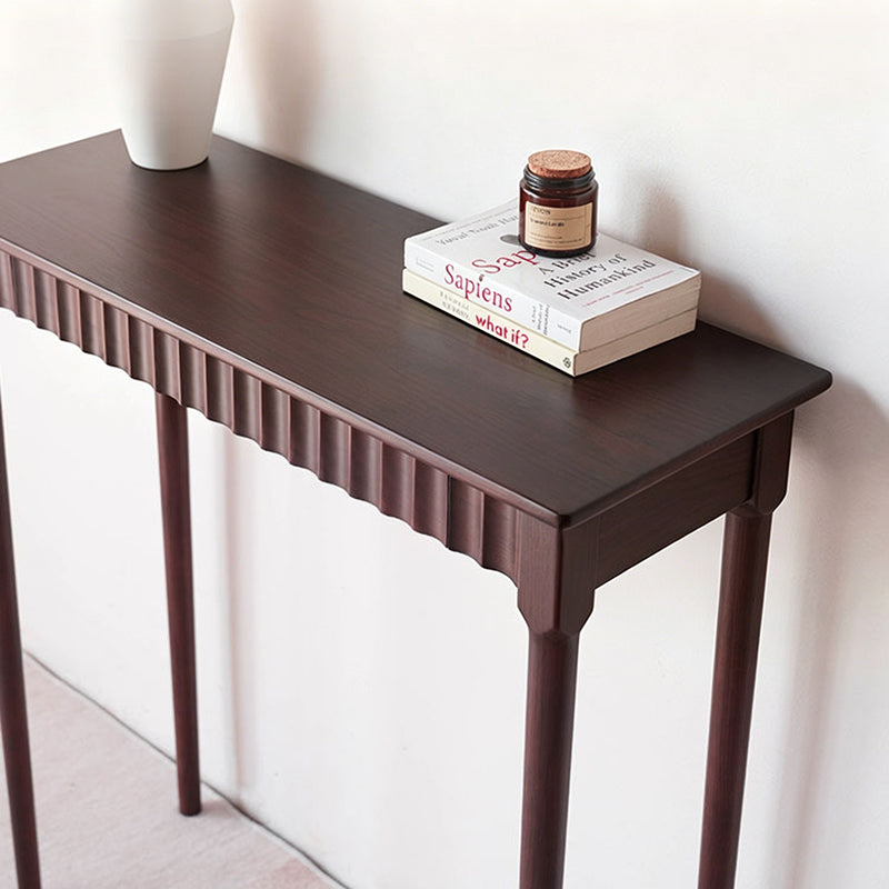 Modern Mid-century Maple Wood Decorative Rectangular Console Table 1-Drawer For Entryways