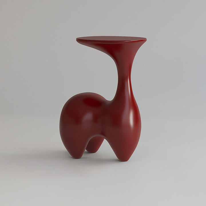 Modern Art Deco Fiberglass Rabbit-Shaped Decorative Side Table 1-Tier For Living Room