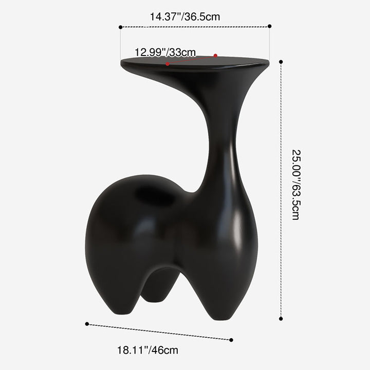 Modern Art Deco Fiberglass Rabbit-Shaped Decorative Side Table 1-Tier For Living Room